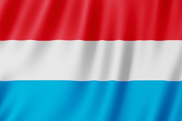 Bandiera del Lussemburgo che sventola nel vento.