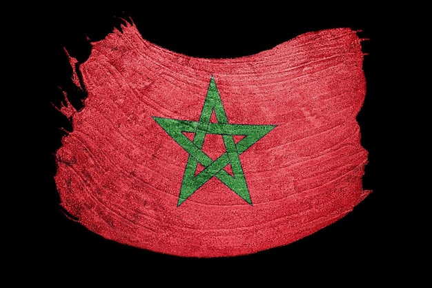 Bandiera del Marocco grunge. Marocco Pennellata.