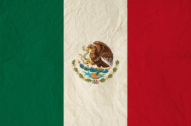 Bandiera del Messico con vecchia carta d&#39;epoca