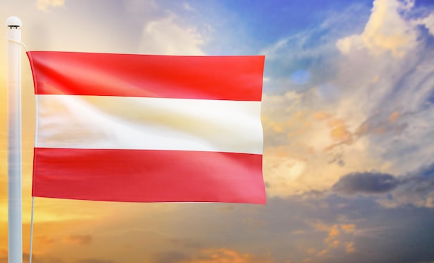 bandiera del paese dell'austria, bandiera sventolante 3d isolata,