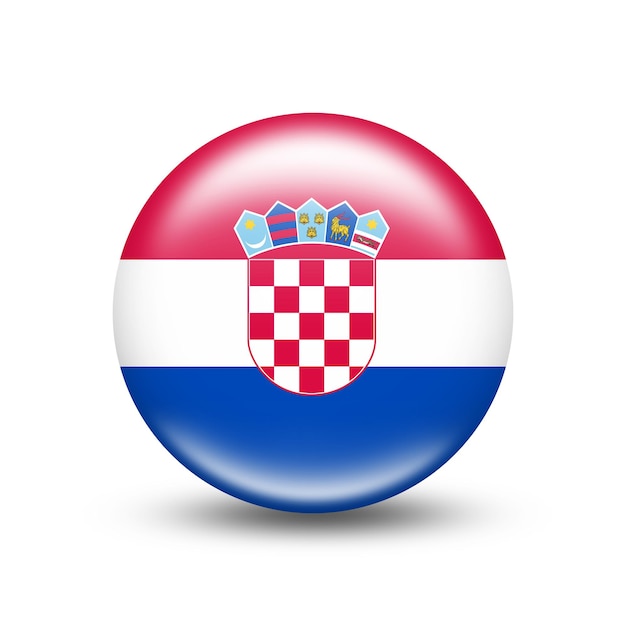 Bandiera del paese della Croazia nella sfera con ombra bianca - illustrazione