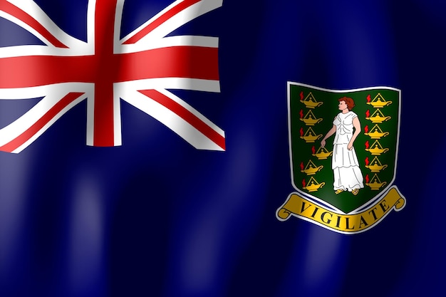 Bandiera del paese increspata delle Isole Vergini britanniche