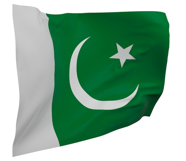 Bandiera del Pakistan isolata. Banner sventolante. Bandiera nazionale del Pakistan