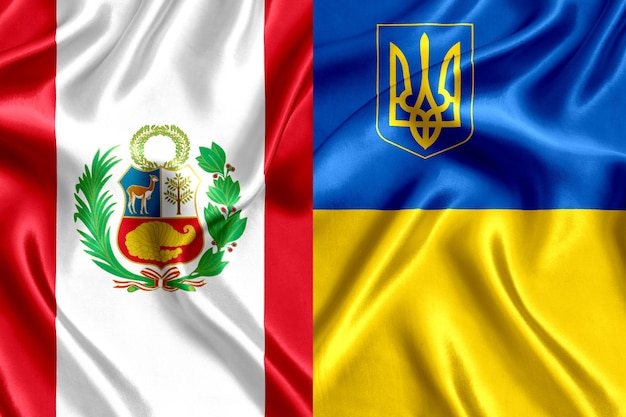 Bandiera del Perù e dell'Ucraina