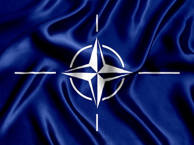 Bandiera del primo piano seta NATO