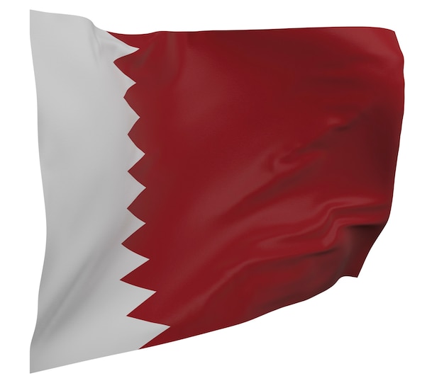 Bandiera del Qatar isolata. Banner sventolante. Bandiera nazionale del Qatar