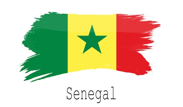 Bandiera del Senegal su sfondo bianco