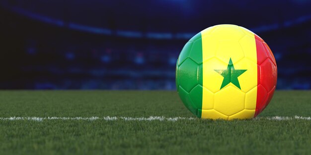 Bandiera del Senegal sulla palla da calcio