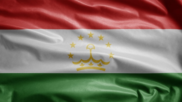 Bandiera del Tagikistan che sventola nel vento