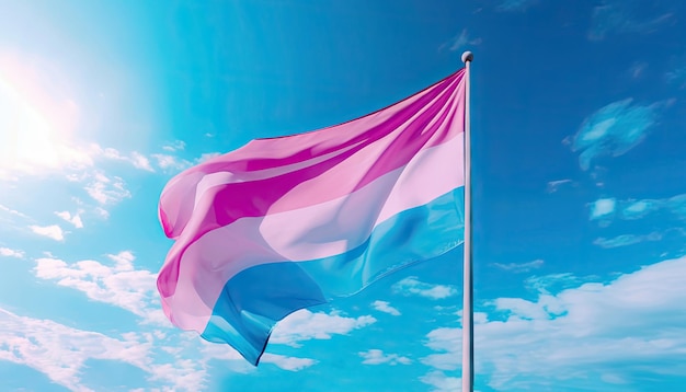 Bandiera del Trans Pride che sventola nel vento IA generativa