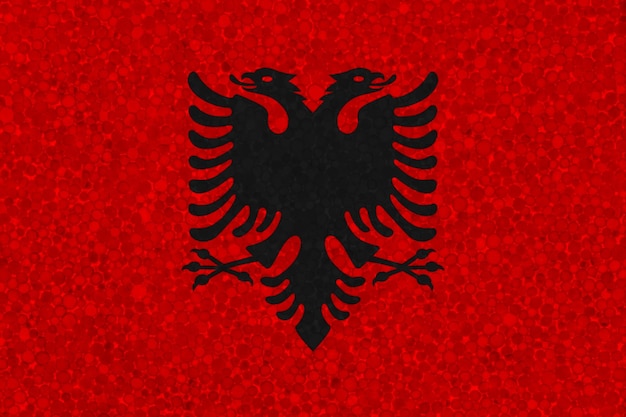 Bandiera dell'Albania su struttura di polistirolo