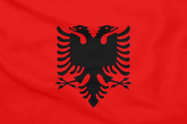 Bandiera dell'Albania su tessuto strutturato