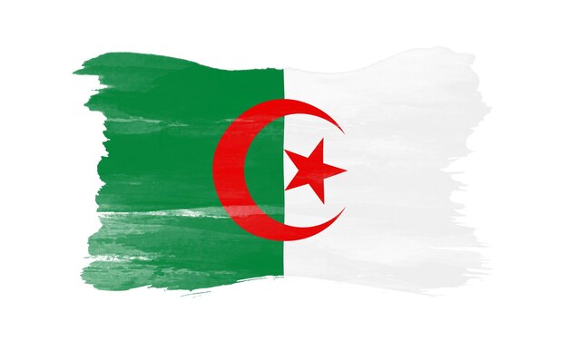 Bandiera dell'Algeria pennellata bandiera nazionale