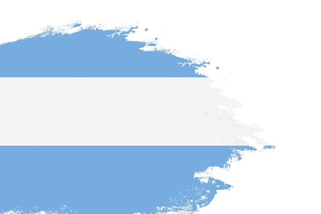 Bandiera dell'Argentina su un pennello a tratto macchiato dipinto su sfondo bianco isolato con spazio per la copia