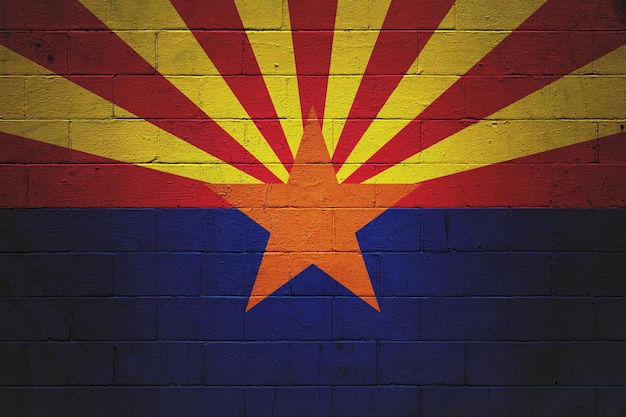 Bandiera dell'Arizona dipinta su un muro