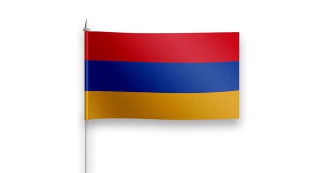 Bandiera dell'Armenia su sfondo bianco