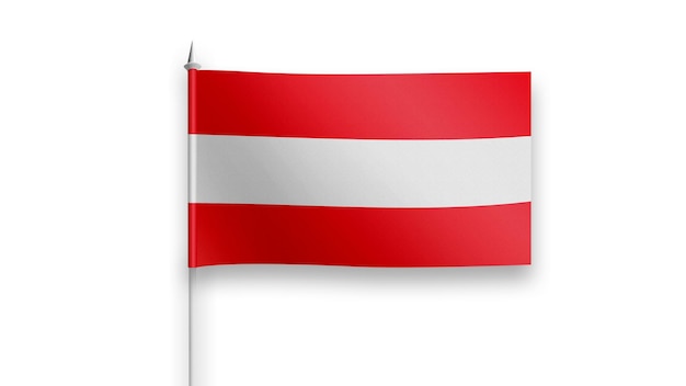 Bandiera dell'Austria su sfondo bianco