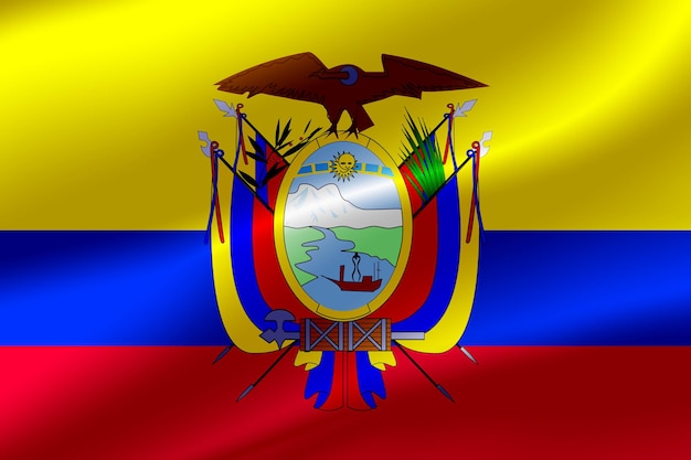 Bandiera dell'Ecuador come sfondo.