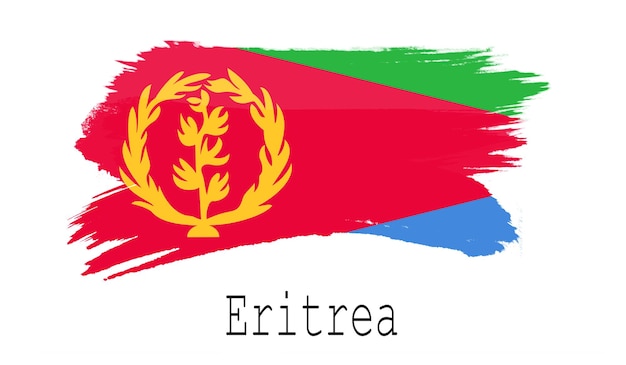 Bandiera dell'Eritrea su sfondo bianco