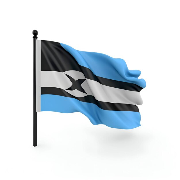 Bandiera dell'Estonia su sfondo bianco isolato 3D'illustrazione
