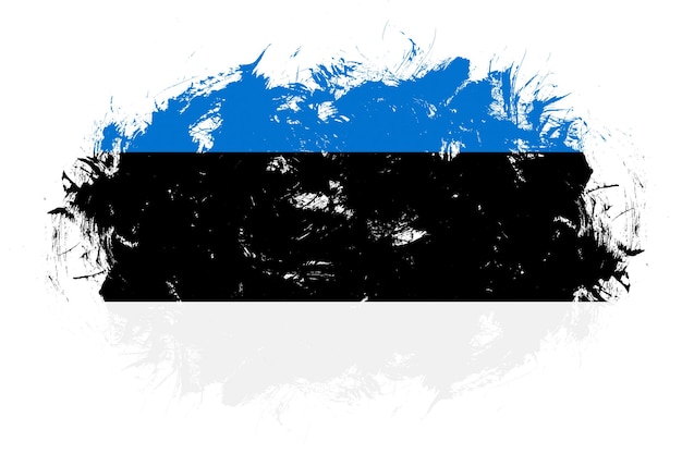 Bandiera dell'Estonia su sfondo pennello tratto astratto