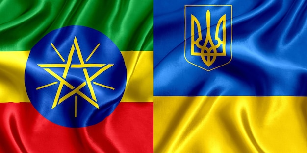 Bandiera dell'Etiopia e dell'Ucraina