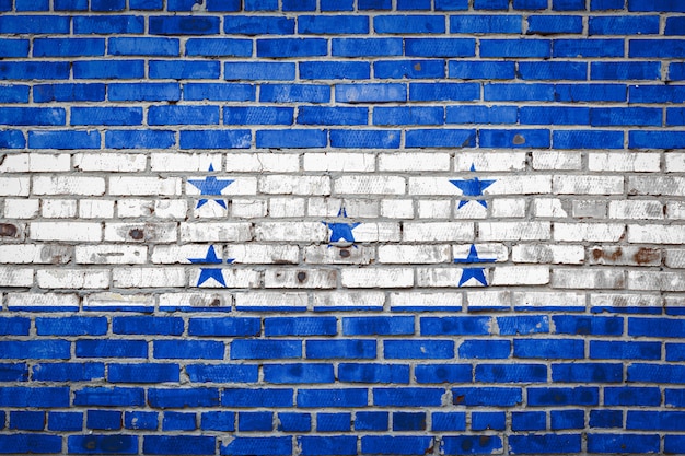 Bandiera dell'Honduras su un muro di mattoni