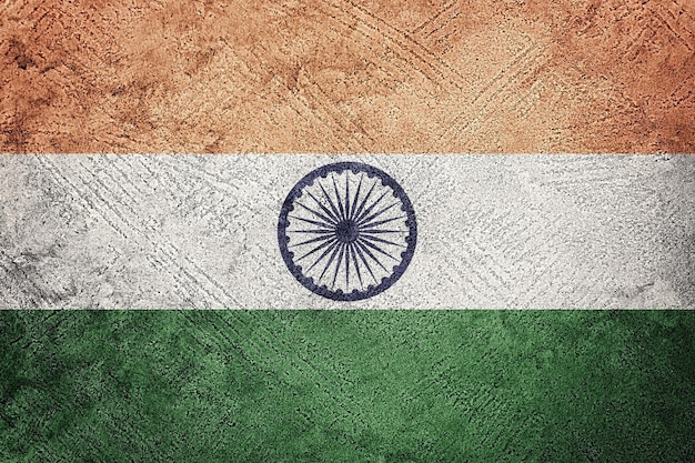 Bandiera dell'India di lerciume. India