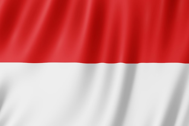 Bandiera dell'Indonesia che sventola nel vento.