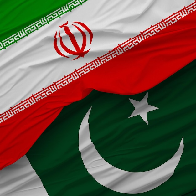 Bandiera dell'Iran e del Pakistan 2