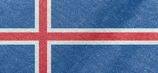 Bandiera dell'Islanda in tessuto di cotone, ampia carta da parati con bandiera