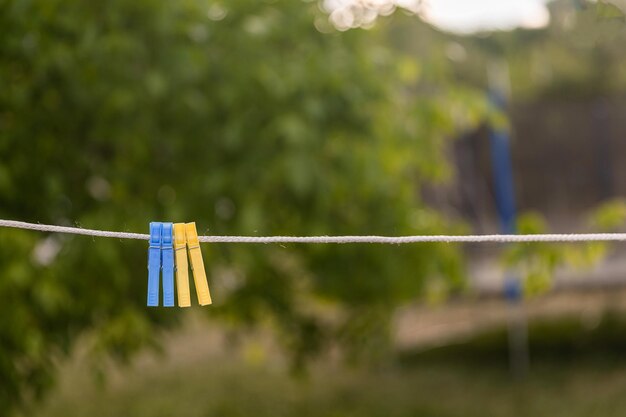 Bandiera dell'Ucraina UA Colori blu e gialli Close up shot background