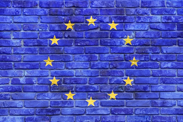 Bandiera dell'UE sul muro