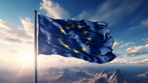 Bandiera dell'Unione europea Bandiera UE Europa blu e gialla