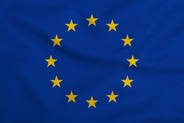 Foto bandiera dell'unione europea su tessuto a maglia