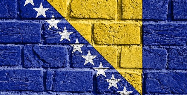 Bandiera della Bosnia-Erzegovina sul muro