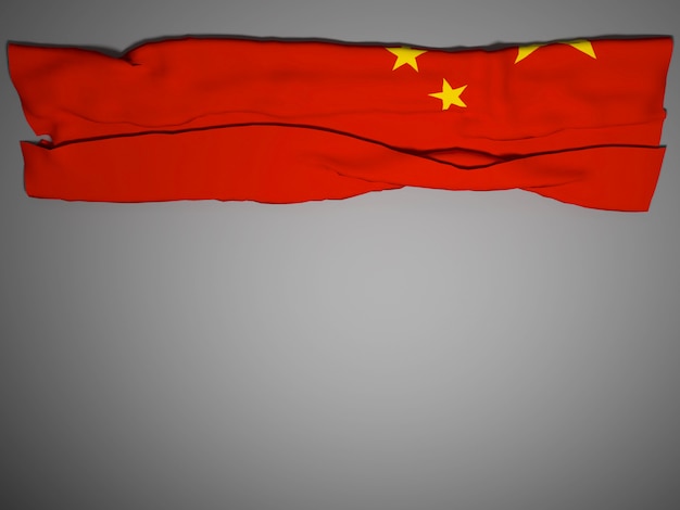 Bandiera della Cina che soffia, rendering 3D