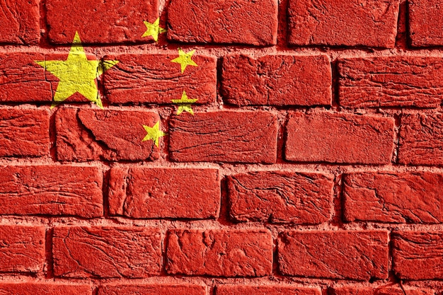 Bandiera della Cina sul muro