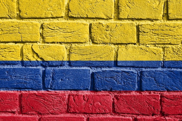 Bandiera della Colombia sul muro