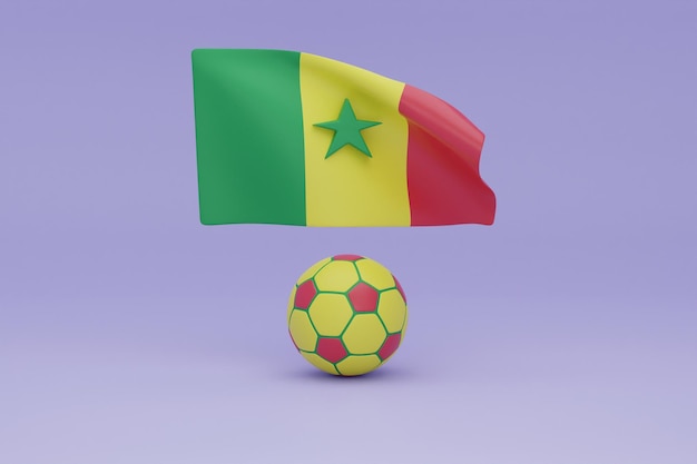 Bandiera della coppa del mondo e palla Senegal