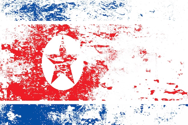 Bandiera della Corea del Nord con modello di trama per il design