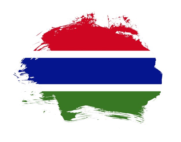 Bandiera della Gambia dipinta su uno sfondo minimo di pennellata