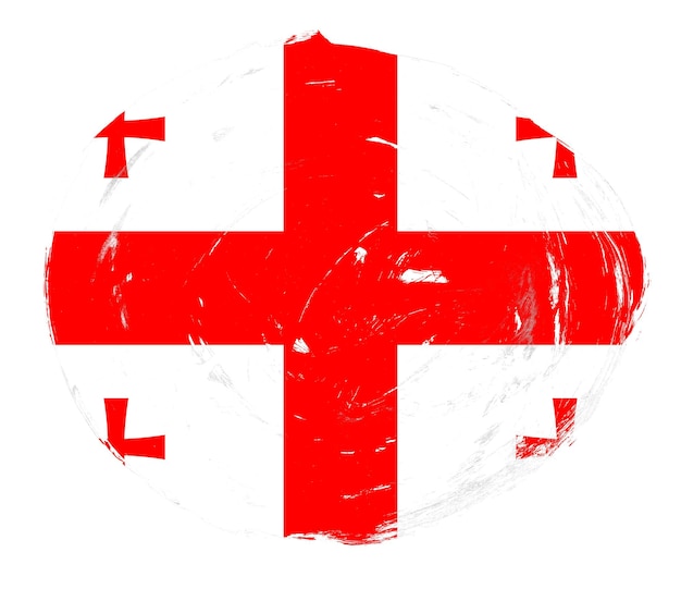 Bandiera della Georgia dipinta su uno sfondo di pennello pennellato bianco angosciato