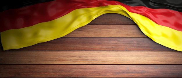 Bandiera della Germania posta su sfondo di legno con copyspace 3d'illustrazione