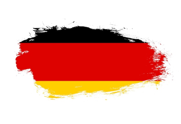 Bandiera della Germania su sfondo pennello tratto bianco