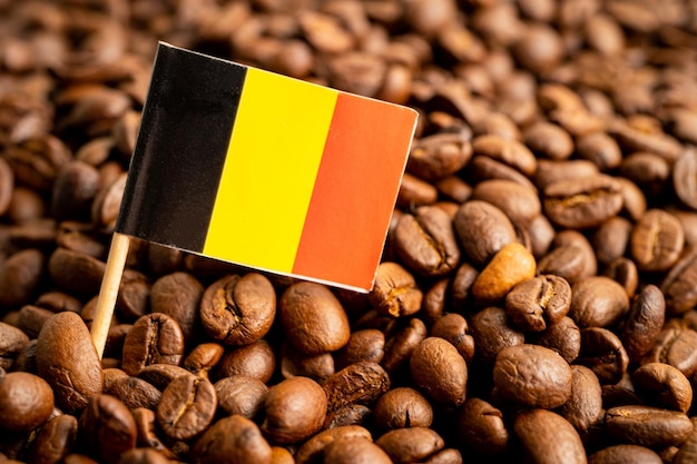 Bandiera della Germania sul concetto di commercio online di commercio di importazione ed esportazione di chicchi di caffè