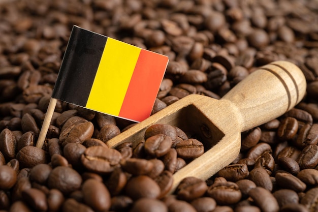 Bandiera della Germania sul concetto di commercio online per l'importazione e l'esportazione di semi di caffè