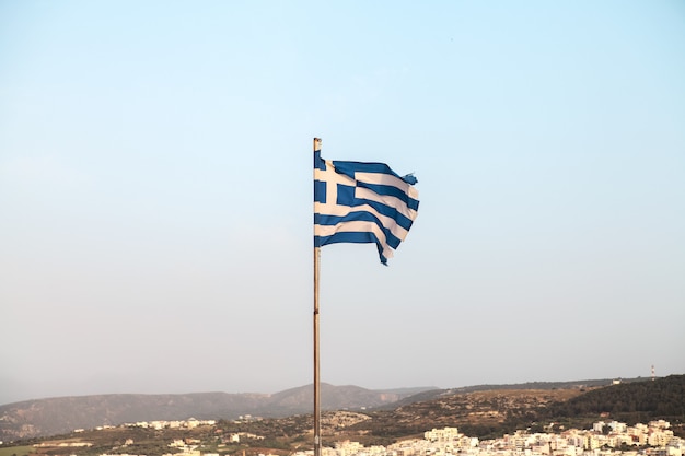 Bandiera della Grecia.Rethymno, Creta.