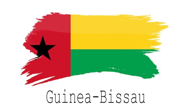 Bandiera della Guinea Bissau su sfondo bianco