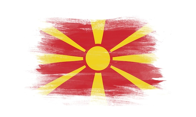 Bandiera della Macedonia del Nord pennellata bandiera nazionale